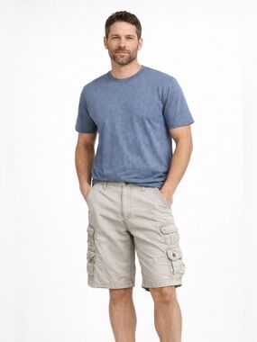 OP Tan Cargo Shorts with Utility Design